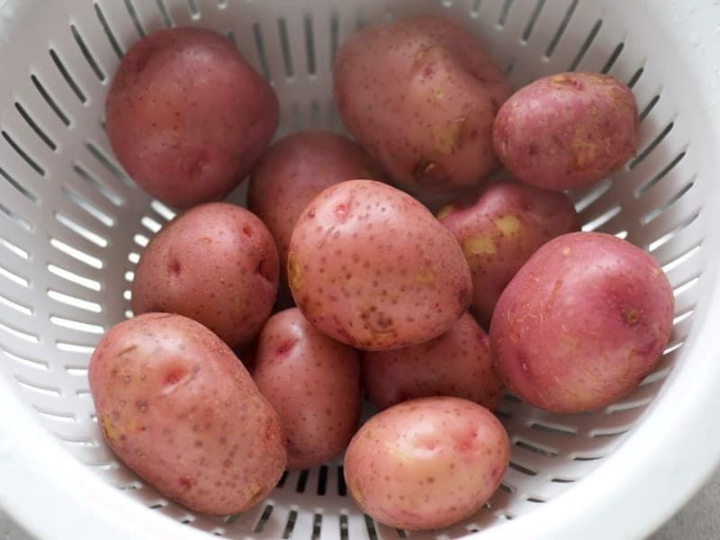 Boiled Potatoes in strainer 