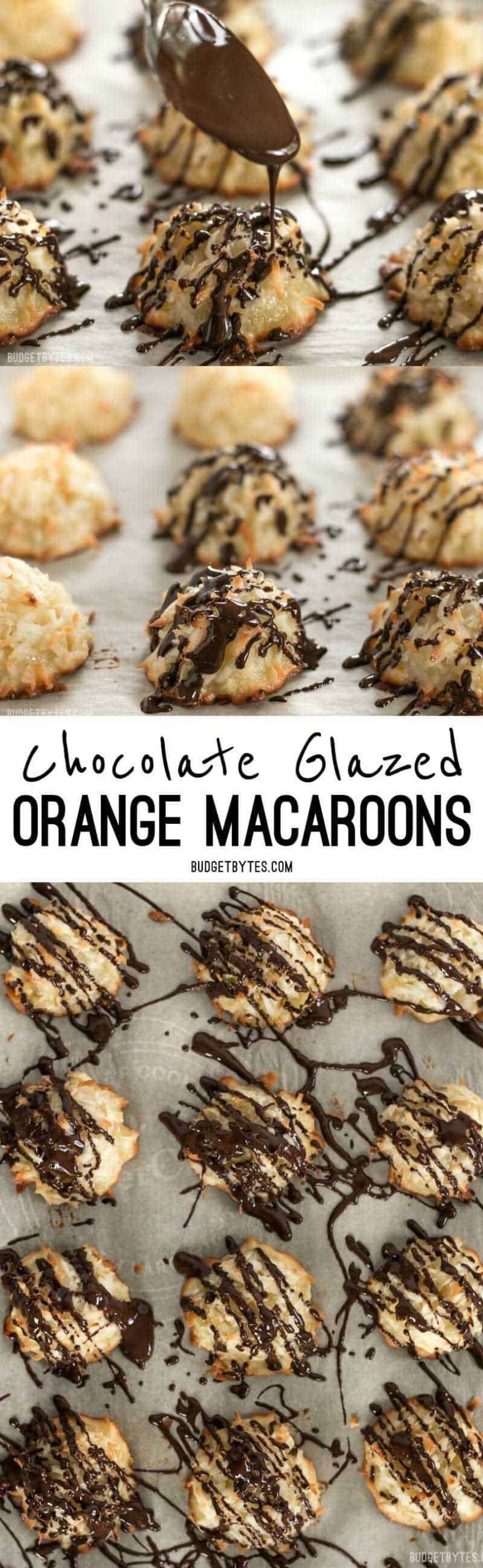 These Chocolate Glazed Macaroons feature a combination of vanilla, almond, and fresh orange zest for an extra fragrant and flavorful cookie. Budgetbytes.com