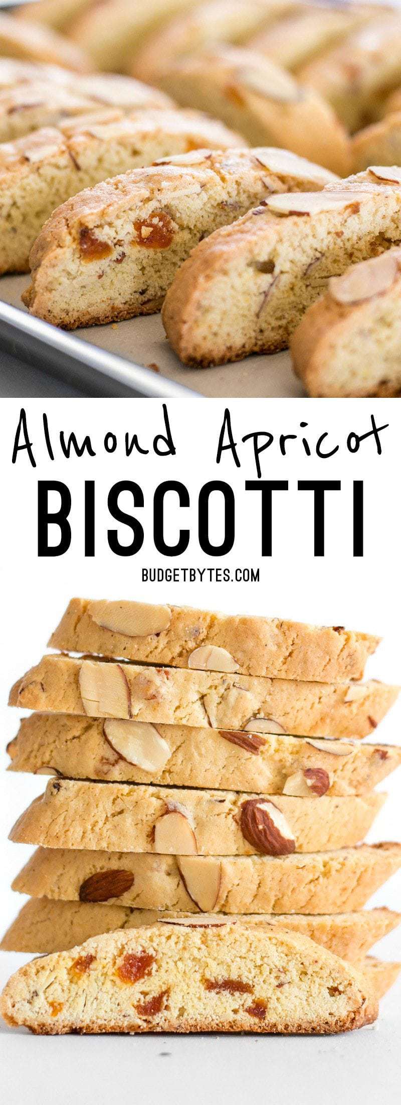 Fresh homemade Almond Apricot Biscotti are pennies a piece and can be stored in the freezer, ready for dunking at any time. BudgetBytes.com