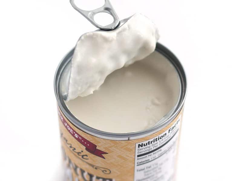 Opened can of Coconut Milk 