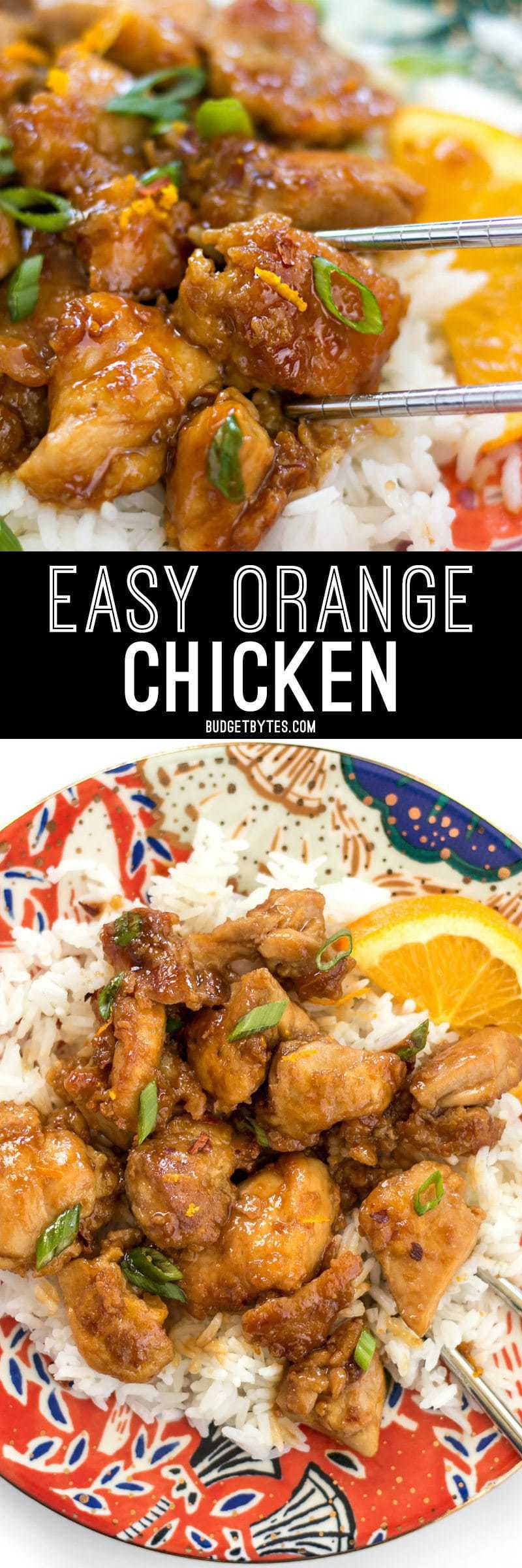 This Easy Orange Chicken cooks quickly in a skillet (no deep frying!) and uses only real, fresh ingredients. It's the perfect take-out fake-out. BudgetBytes.com