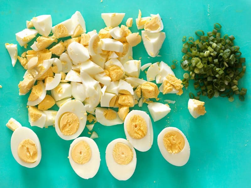 Chopped Hard Boiled Eggs and Green Onions