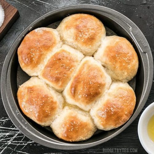 These incredible light and delicate Buttermilk Pull-Apart Rolls couldn't be easier thanks to a simple no-knead dough. BudgetBytes.com