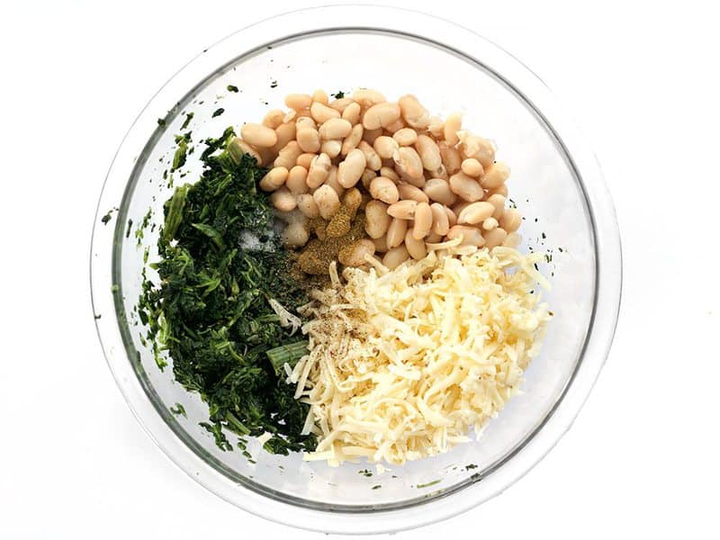 Spinach White Bean Filling in a bowl