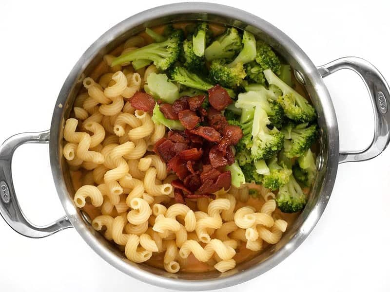 Return Pasta Broccoli and Bacon to the pot