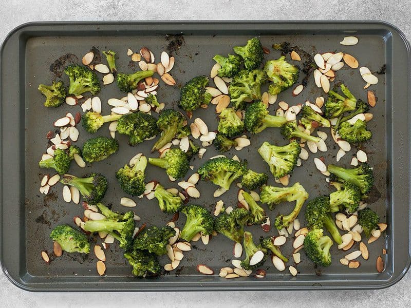 Roasted Broccoli Florets and Almonds