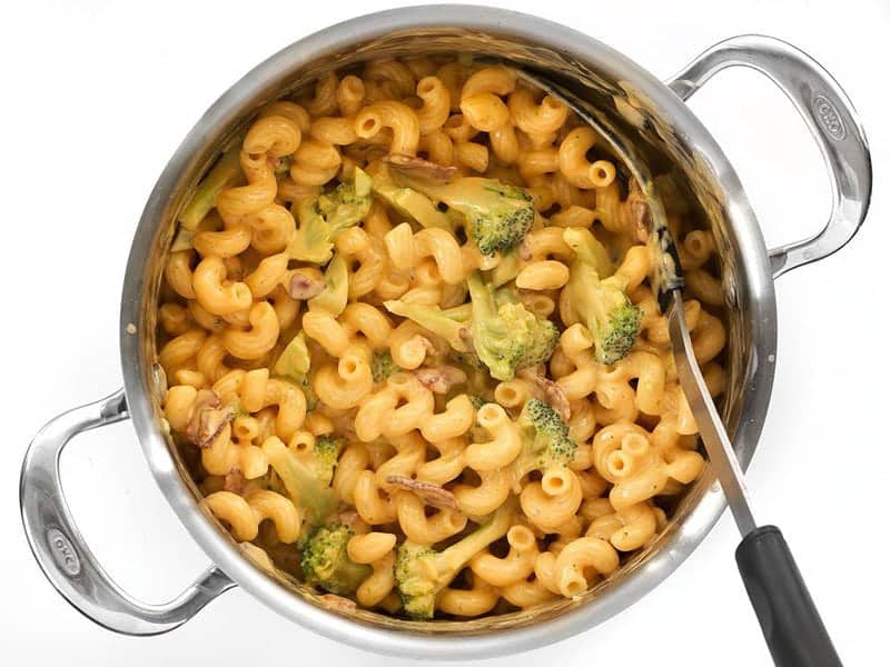 Stir to Combine Bacon Broccoli Mac and Cheese