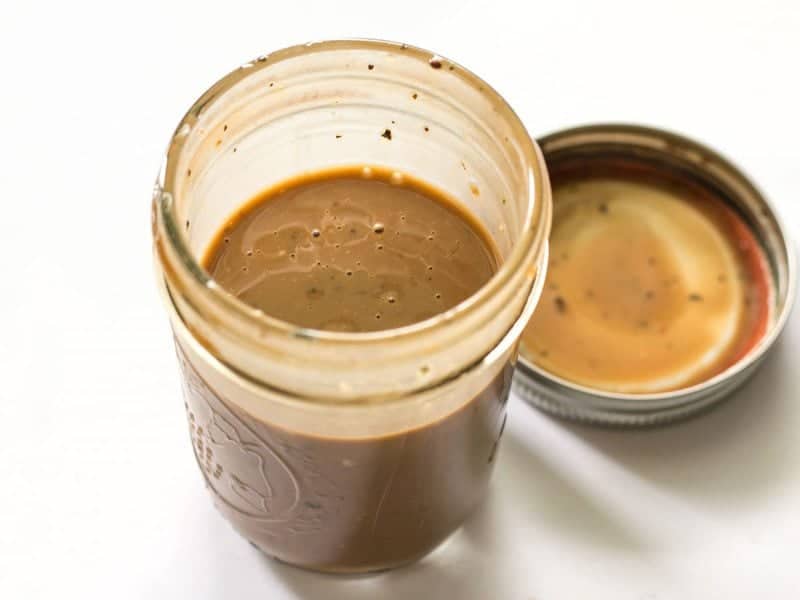 Creamy Balsamic Vinaigrette in mason jar