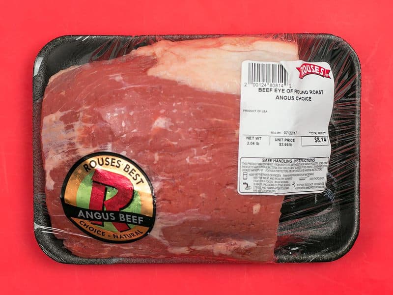 Eye of Round Roast in store packaging