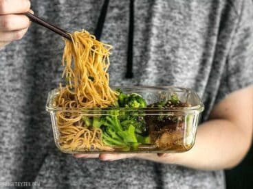 Salty, sweet, and rich flavors dominate this Sticky Ginger Soy Glazed Chicken Meal Prep Box, with tender broccoli florets for good measure. BudgetBytes.com