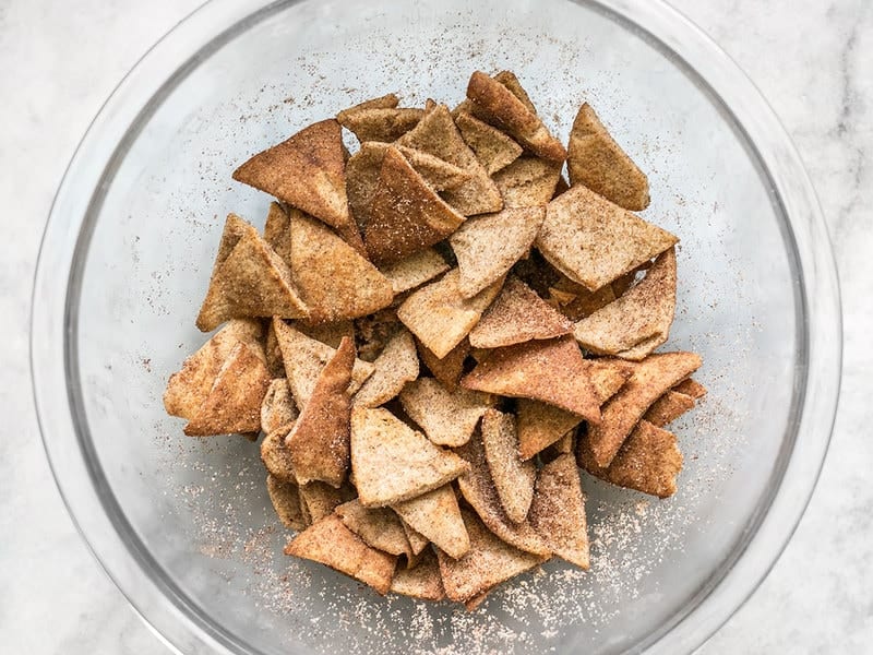 Pita Crisps coated in cinnamon and sugar