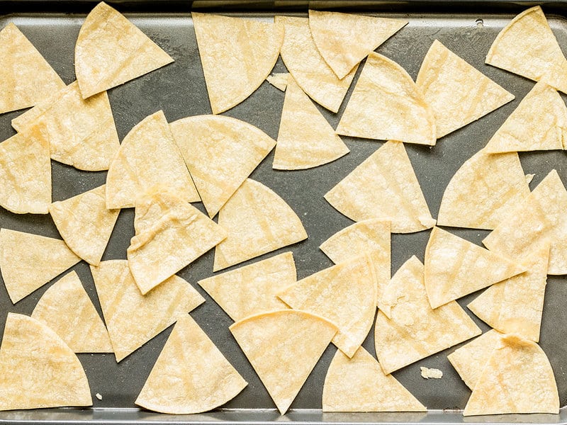 Cut Tortillas ready for baking