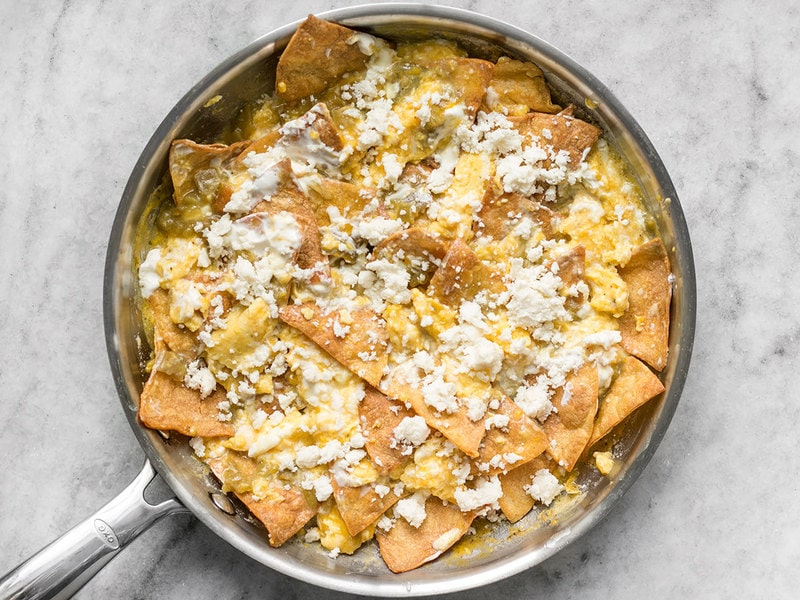 Queso Fresco on Green Chile Migas