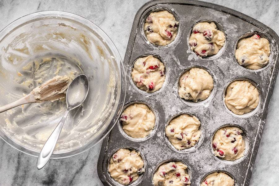 Divide Orange Cranberry Muffin Batter into muffin tin