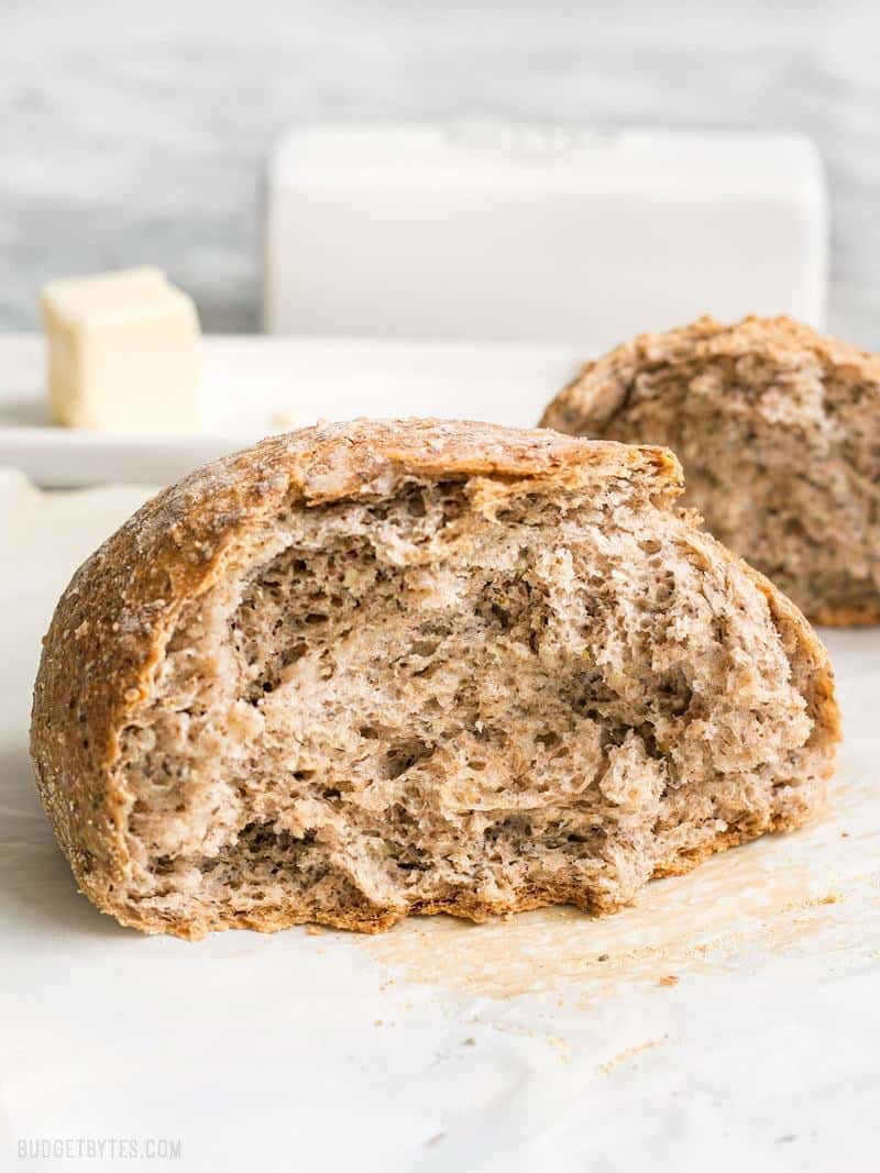 This simple Seeded No-Knead Bread is packed with seeds for extra texture, flavor, and nutrients! BudgetBytes.com