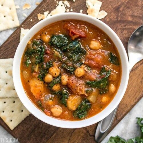 This Smoky Potato and Chickpea Stew is a hearty and filling plant-based dish that will keep you full and warm this winter! BudgetBytes.com