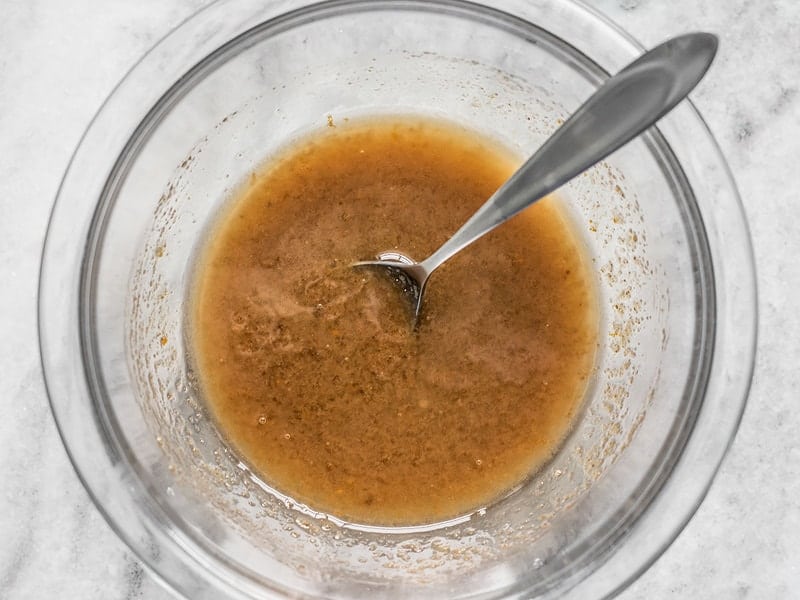 Brown Sugar White Sugar Zest and Melted Butter in a Bowl