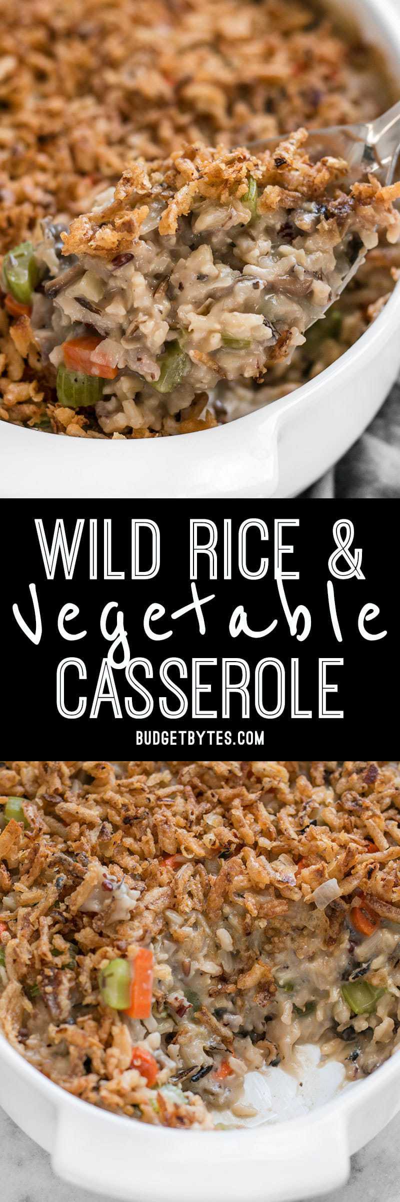 Plenty of vegetables, a hearty wild rice blend, and a super creamy sauce make this Wild Rice and Vegetable Casserole a warm comforting dish for winter! BudgetBytes.com