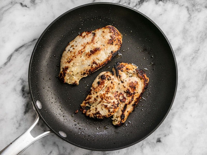 Garlic Marinated Chicken cooked in skillet