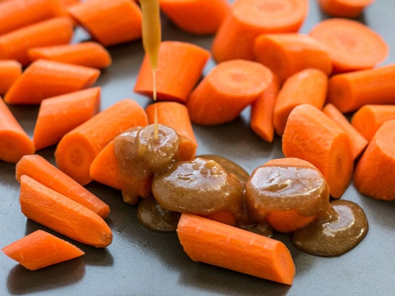 Drizzle Maple Miso Butter Over Carrots