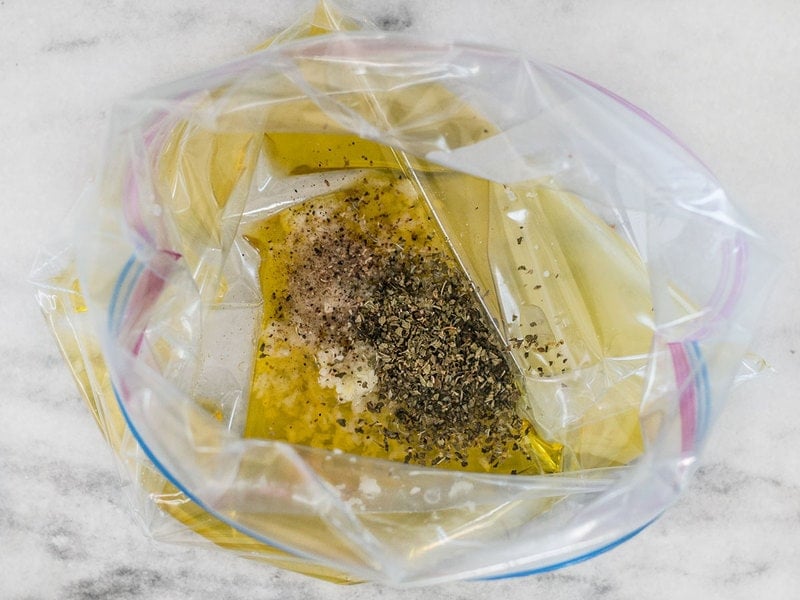 Garlicky Chicken Marinade in a zip top bag