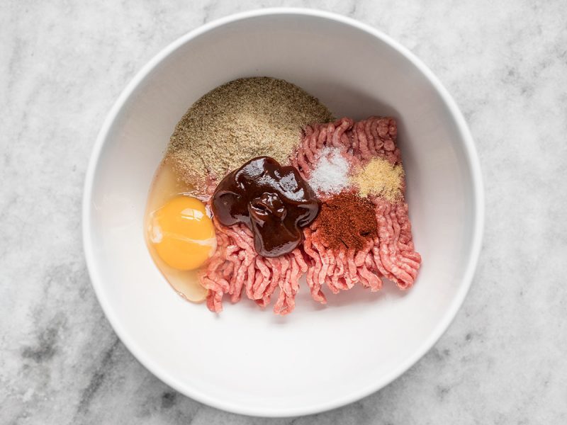 BBQ Meatloaf Ingredients in a bowl