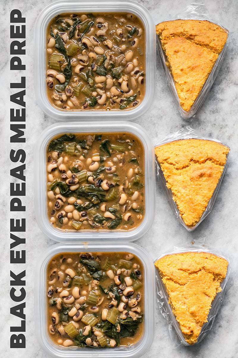 This Black Eyed Peas Meal Prep is comfort food defined and will keep you full, warm, and cozy during these cold winter days. BudgetBytes.com