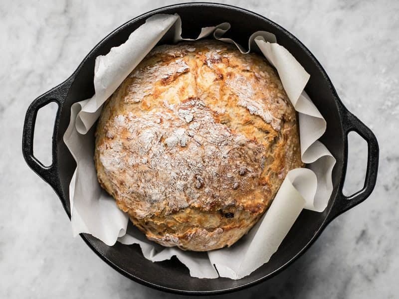 Tomato Basil No Knead Bread done