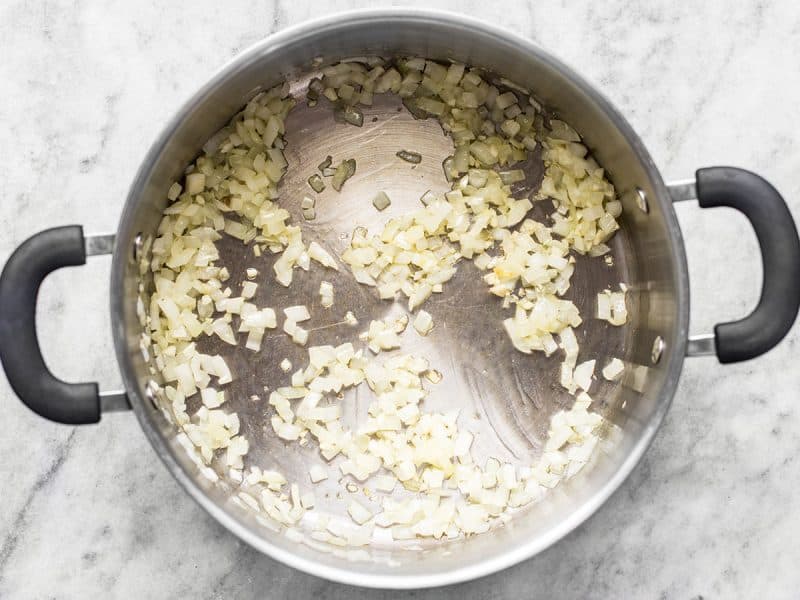 Sauté Onion and Garlic in soup pot