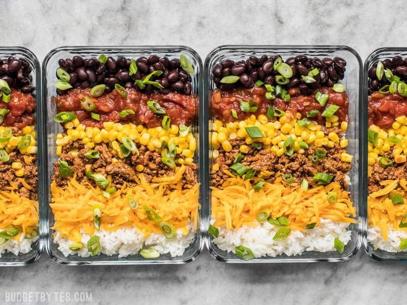 Easiest Burrito Bowl Meal Prep Containers