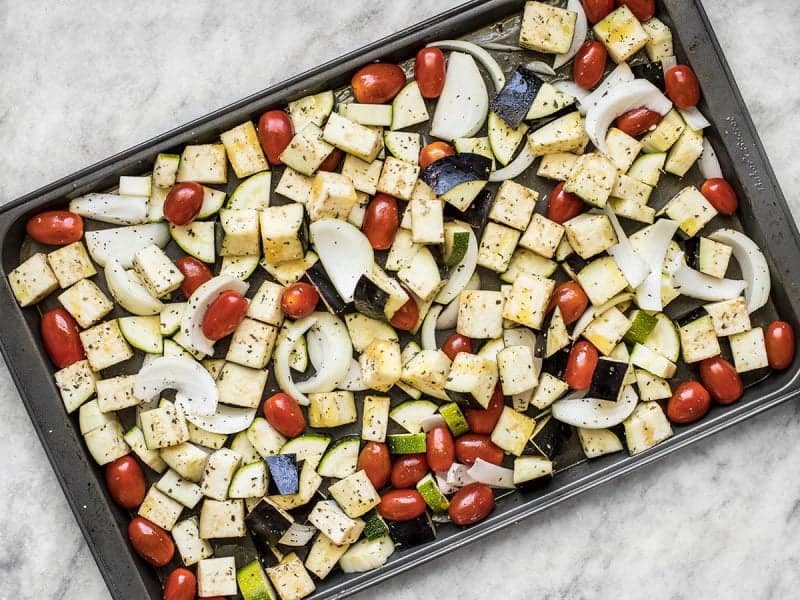 Ratatouille Vegetables Ready to Roast