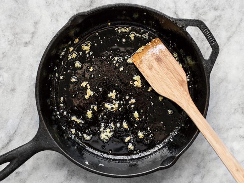 Sauté Garlic for Ratatouille Frittata