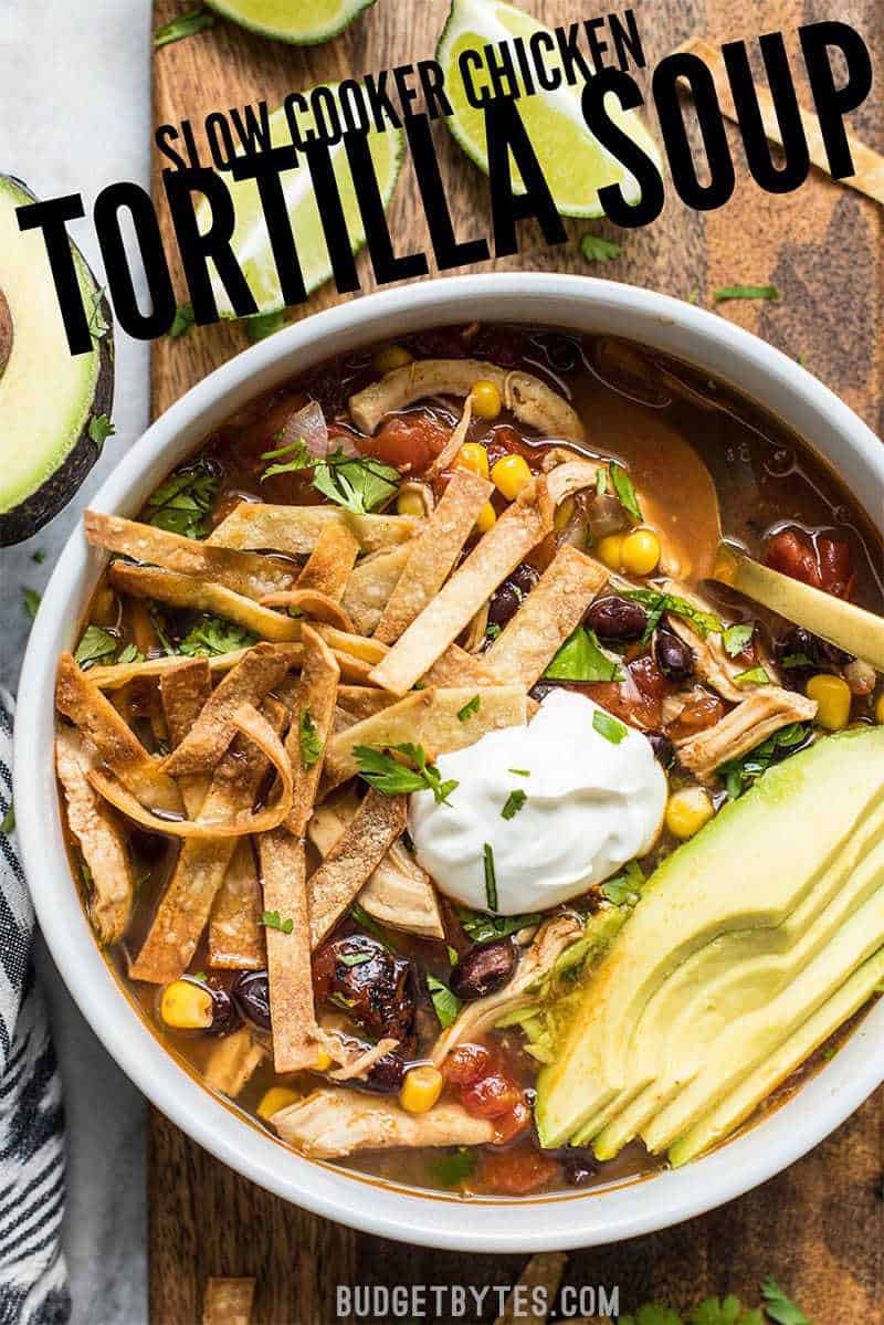 This Slow Cooker Chicken Tortilla Soup offers a deep, comforting, smoky flavor with simple ingredients and minimal effort. BudgetBytes.com