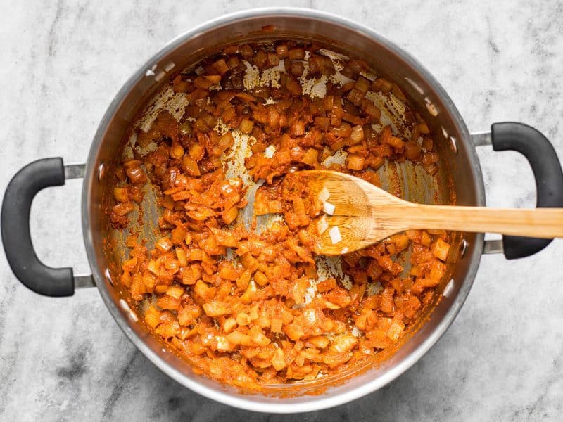 Add Thai Curry Paste to Onions and Butter