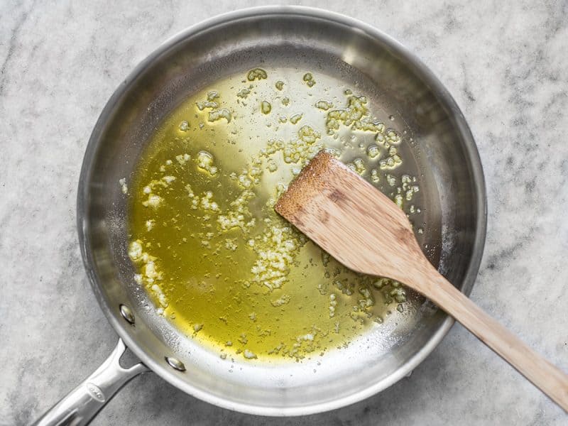 Saute Garlic for Fresh Tomato Basil Pasta