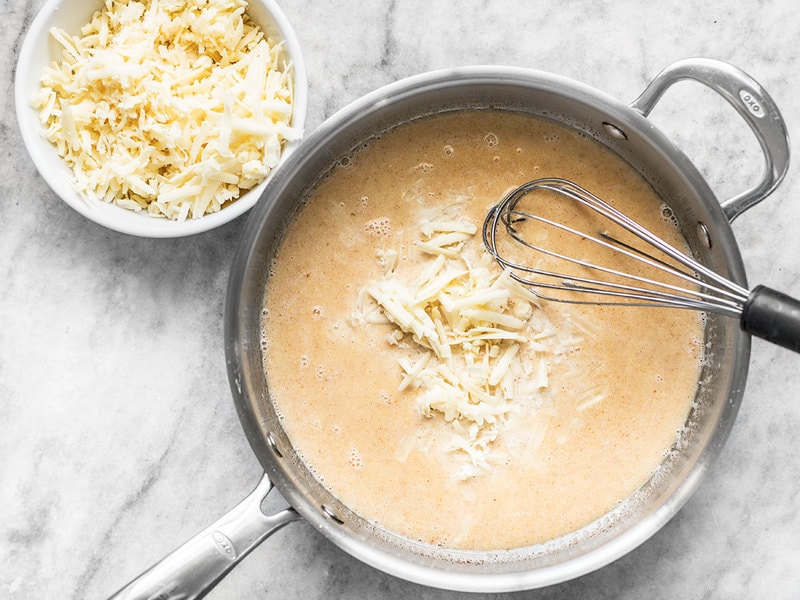 Melt White Cheddar into Sauce