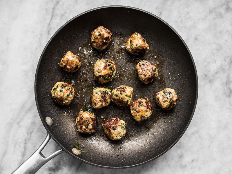 Cooked Spinach and Feta Meatballs