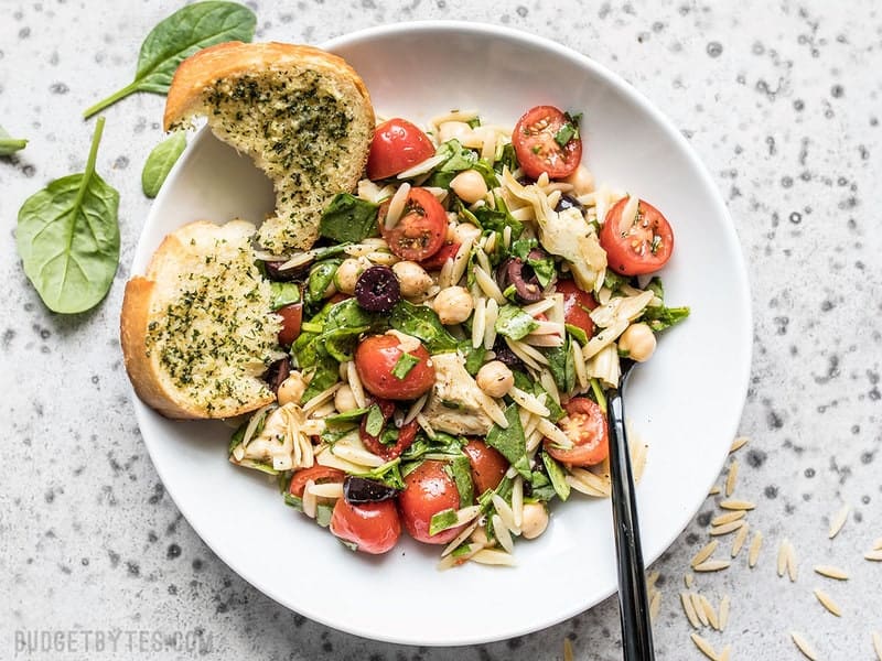 Filling enough to serve as a light meal, but light enough to act as an easy side dish, this Italian Orzo Salad is a versatile addition to your weekly meal prep. Budgetbytes.com