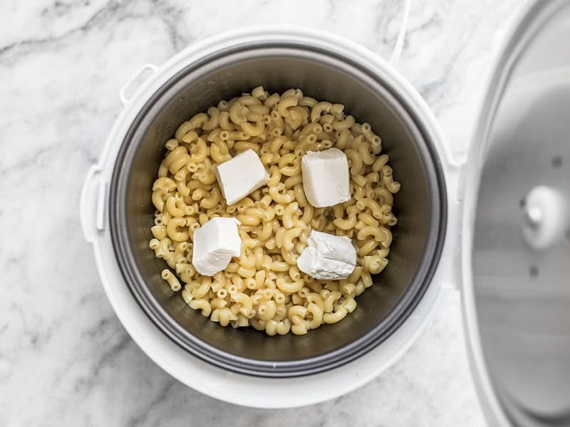 Add Milk and Cream Cheese to Rice Cooker