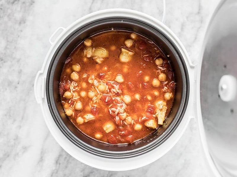 Add Broth to Rice Cooker