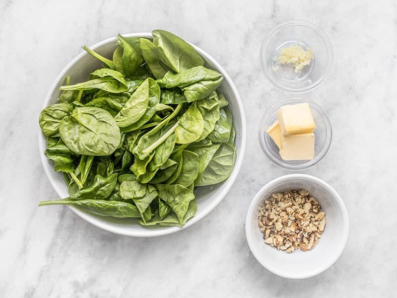 Prepped Ingredients for Sage Brown Butter Sauce