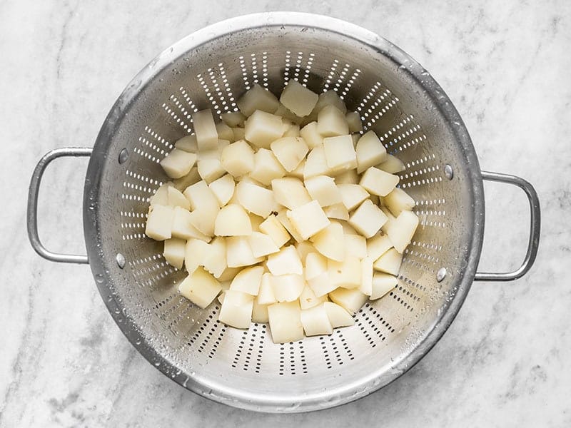 Rinse Boiled Potatoes