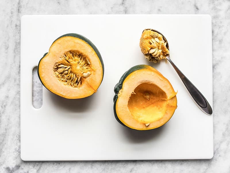 Scoop Seeds from Acorn Squash