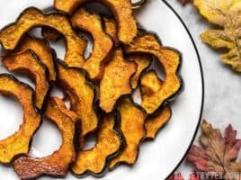 Close up of caramelized Smoky Maple Roasted Acorn Squash