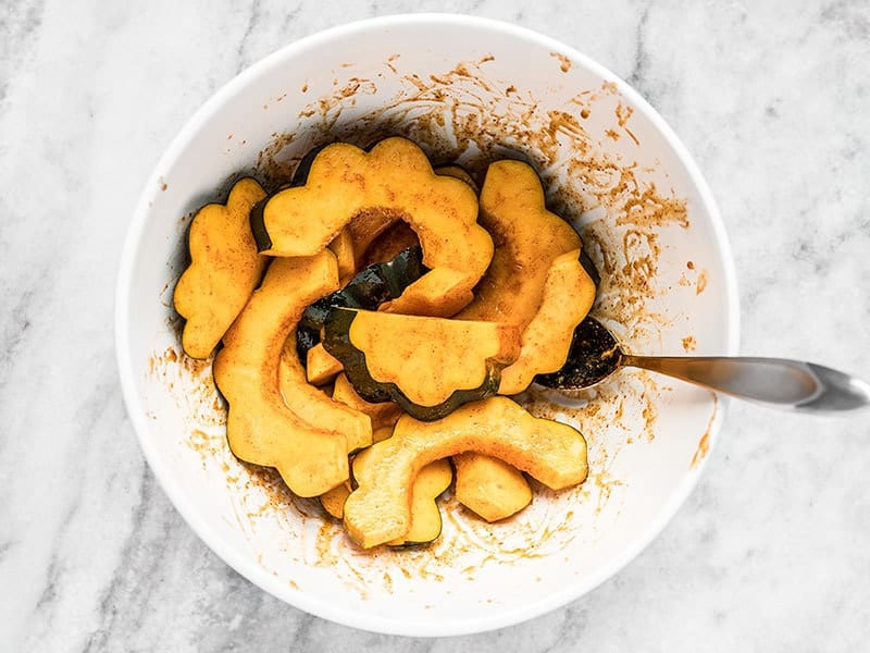 Toss Acorn Squash in Smoky Maple Glaze