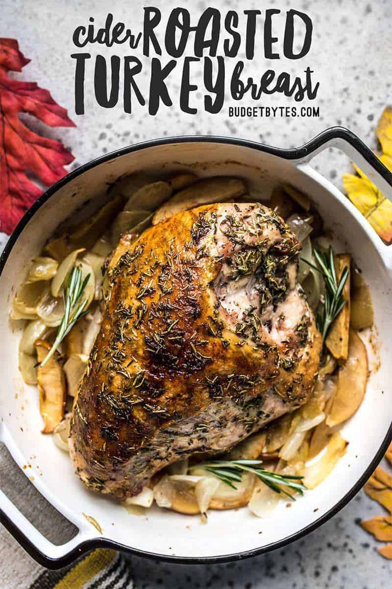 This easy herb-infused Cider Roasted Turkey Breast is the perfect answer to smaller Thanksgiving gatherings or those who are new to cooking. Budgetbytes.com