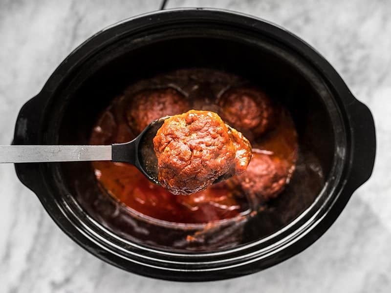 Remove Giant Meatballs from Slow Cooker