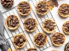 These easy Mini Pecan Pies studded with dark chocolate make the perfectly balanced and pre-portioned dessert for all of your holiday gatherings. Budgetbytes.com