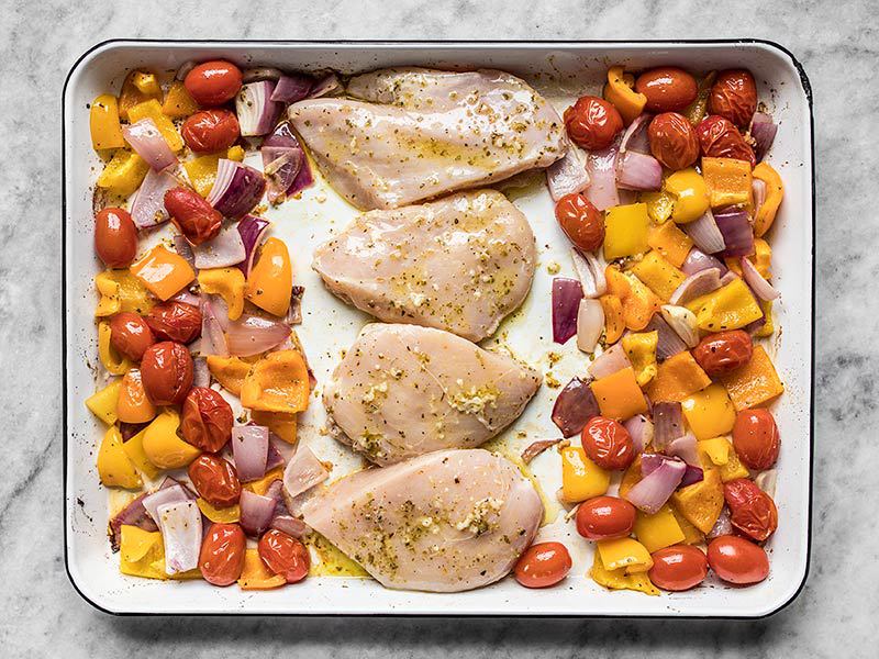 Add Chicken to Baking Sheet