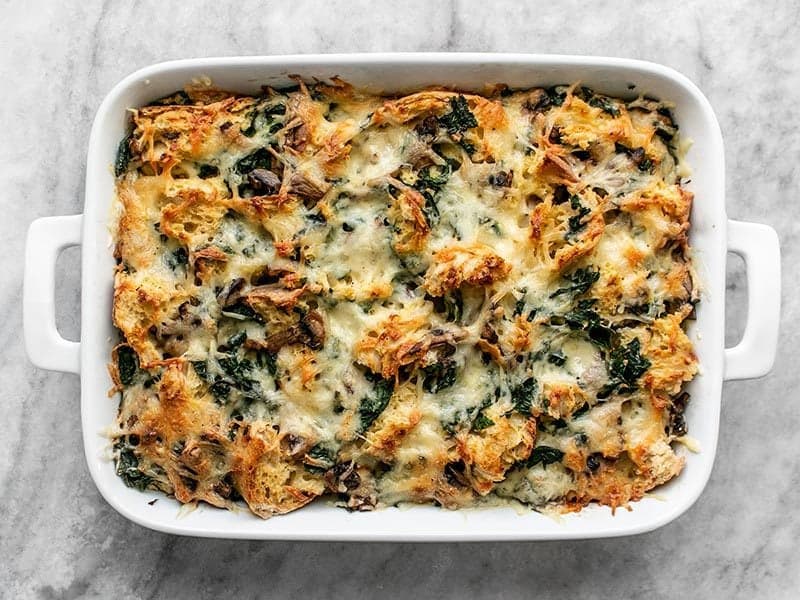 Baked Kale Swill and Mushroom Strata